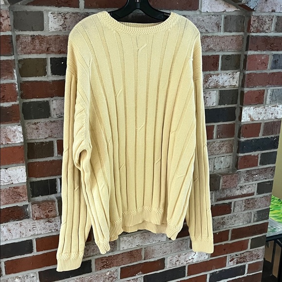 NAUTICA Light Yellow Crewneck 100% Cotton Ribbed Knit Sweater XL NWOT - Picture 5 of 12